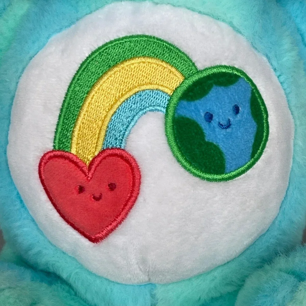 Care Bears Togetherness Bear Plush Stuffed‎ Animal Rainbow Earth Heart